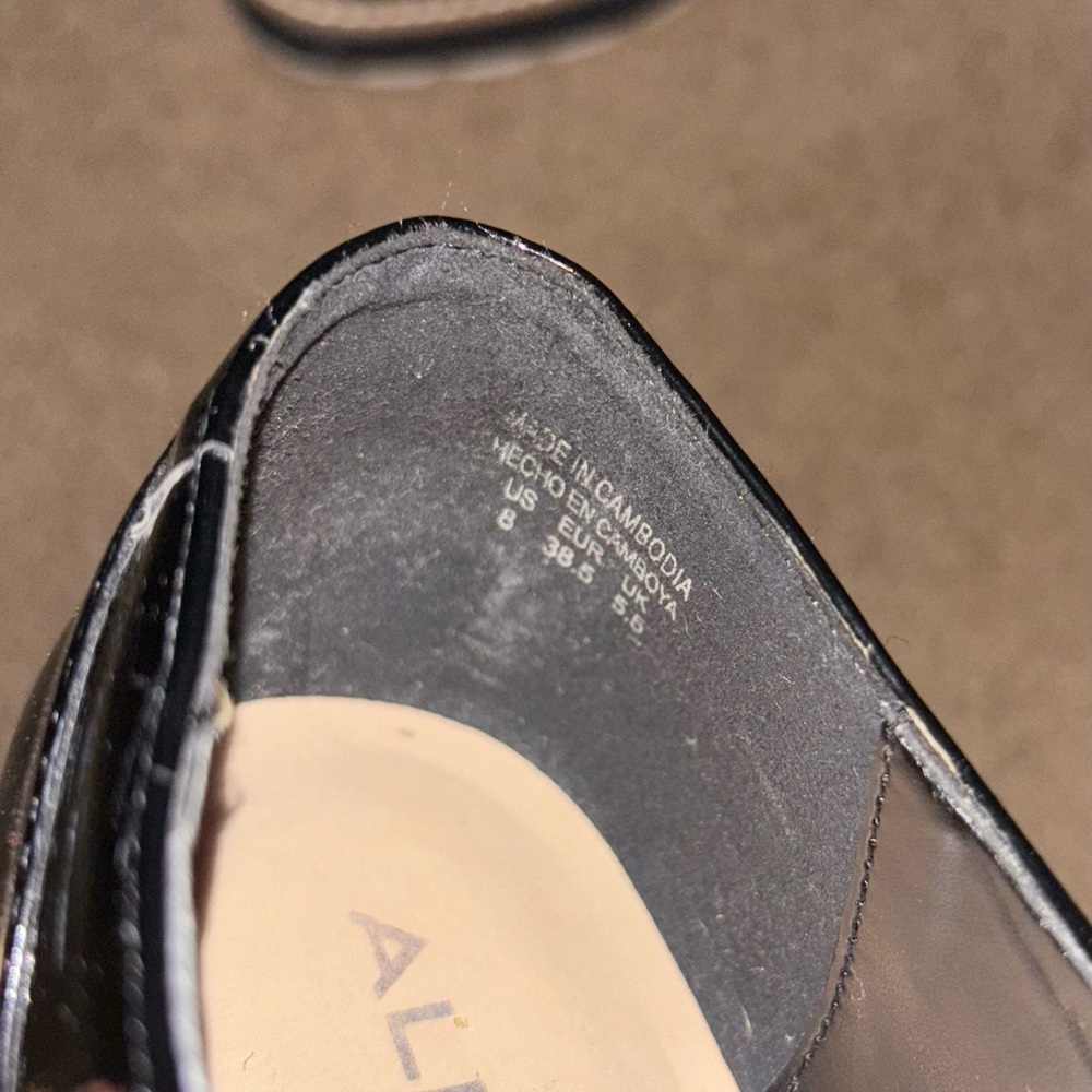 ALDO Women’s Black Patent Leather Lace Up Platform Shoes Size 8 - Picture 4 of 7